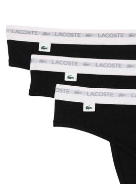 Pack 3 Tangas Lacoste String Preto para Mulher