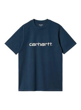 T-Shirt Carhartt Script Azul Marinho para Homem