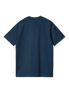 T-Shirt Carhartt Script Azul Marinho para Homem