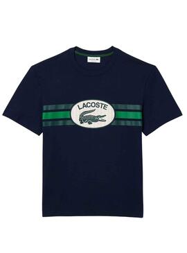 T-Shirt Lacoste Monograma Azul Marinho para Homem
