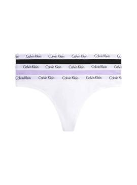 Tanga Calvin Klein Tanga 3PK Branco para Mulher