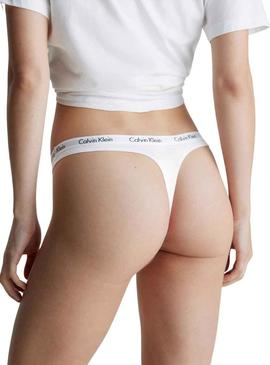 Tanga Calvin Klein Tanga 3PK Branco para Mulher
