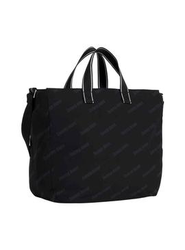 Bolsa Tote Tommy Jeans Skater Logos Preto Mulher