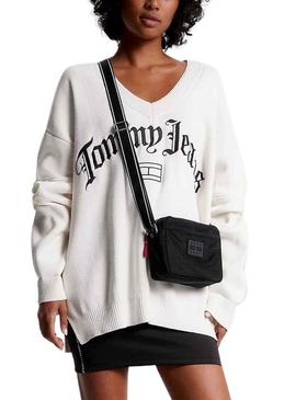 Bolsa Tommy Jeans Bolsa de Ombro Skater Logos Preto