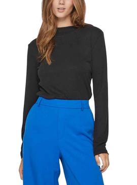 T-Shirt Vila Vilulu Rollneck Preto para Mulher