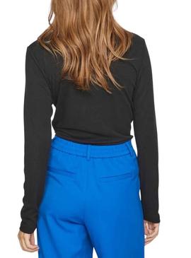 T-Shirt Vila Vilulu Rollneck Preto para Mulher