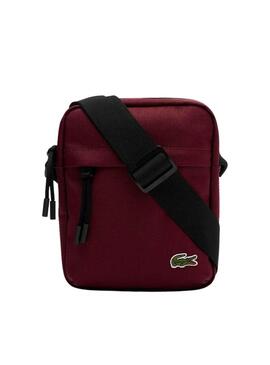 Bolsa de Ombro Lacoste Vertical Camera Bordeaux Homem