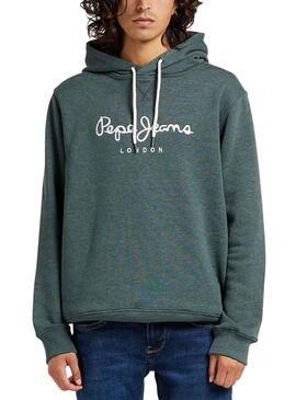 Sweat Pepe Jeans Novo Hoodie Verde Homem