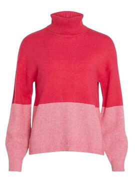 Camisola Vila Viril Blocking Rolo Rosa para Mulher