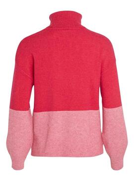 Camisola Vila Viril Blocking Rolo Rosa para Mulher