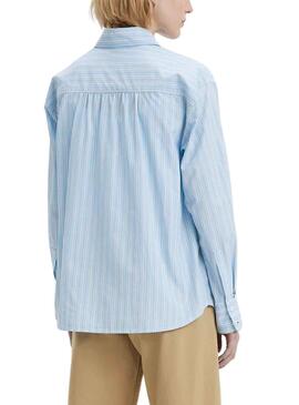Camisa Levis Nola Jenny Stripe Azul para Mulher
