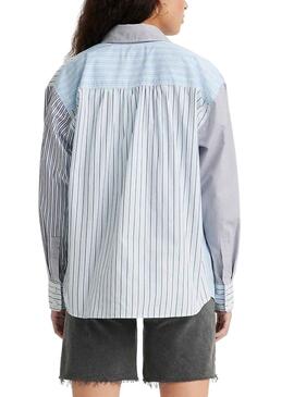 Camisa Levis Nola Lorelai Stripe Azul para Mulher