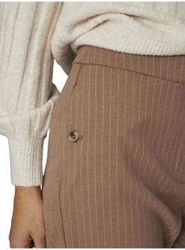 Pantalones Vila Exibir Listas Camel para Mulher