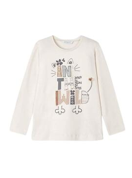 T-Shirt Mayoral Em The Bege Selvagem para Menina