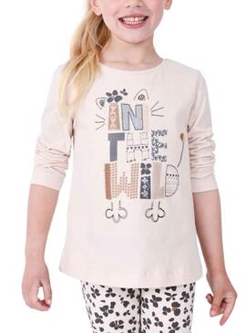 T-Shirt Mayoral Em The Bege Selvagem para Menina