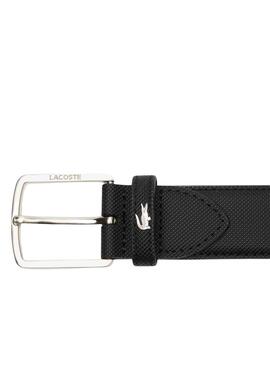 Cinto Lacoste Curved Borda costurada Preto Homem