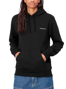 Sweat Carhartt Script Embroidery Preto Homem