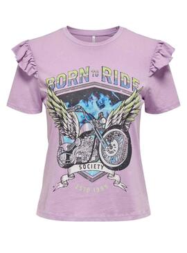 T-Shirt Only Lucy Life Morado para Mulher