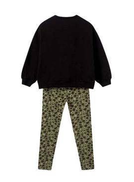 Set Mayoral Leggings Printed Preto Menina