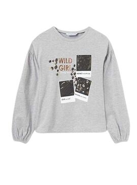 T-Shirt Mayoral Wild Girl Cinza para Menina