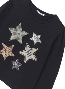 T-Shirt Mayoral Estrelas Preto para Menina