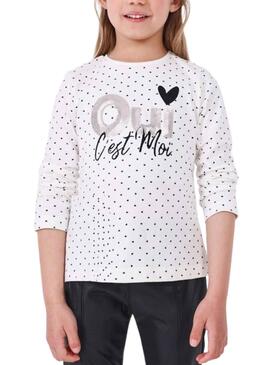 T-Shirt Mayoral Mini Corações Branco para Menina