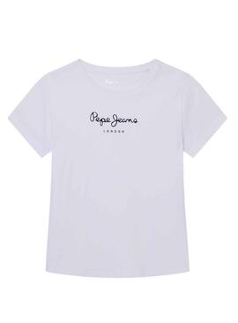T-Shirt Pepe Jeans Perdeu Winter Branco para Menina