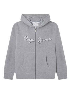 Sweat Pepe Jeans Nolan Zip Cinza para Menino