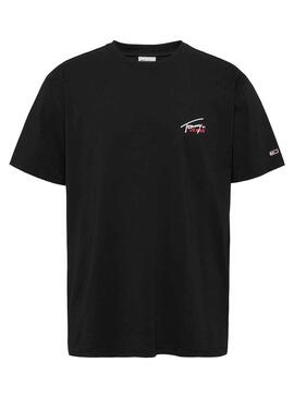 T-Shirt Tommy Jeans Small Flag Preto Homem