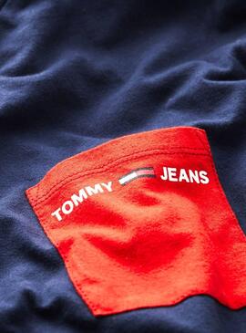 T-Shirt Tommy Jeans Contrast Pocket Marinha Homem