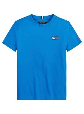 T-Shirt Tommy Hilfiger New York Flag Azul Menino