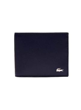 Carteira de couro marinho Lacoste para Homem