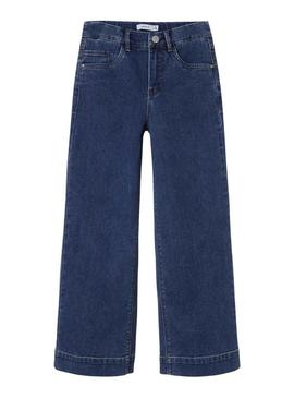 Calças Name It Calça Jeans Rosa Wide Azul para Menina