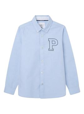 Camisa Pepe Jeans Divoll Oxford Azul para Menino