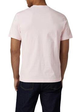 T-Shirt Lacoste Ras Du Cou Rosa para Homem
