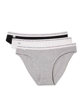 Pack 3 Calcinha Lacoste Culotte Cinza para Mulher