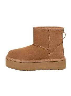 Botas UGG Classic Mini Platform Marrom para Menina