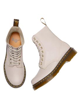 Botas Dr Martens 1460 Pascal Vintage Bege Mulher