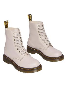 Botas Dr Martens 1460 Pascal Vintage Bege Mulher