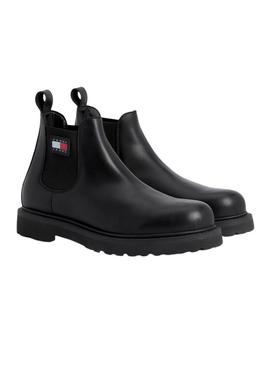 Botas Tommy Jeans Couro Napa Preto Homem