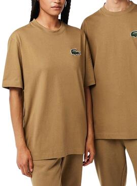 T-Shirt Lacoste Loose Fit Eco Marrom Homem Mulher