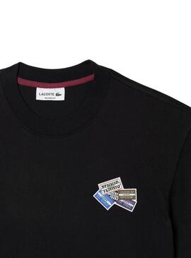T-Shirt Lacoste Knitted Grueso Preto para Homem