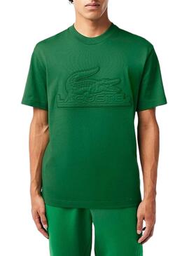 T-Shirt Lacoste Knitted Acolchoado Verde Homem