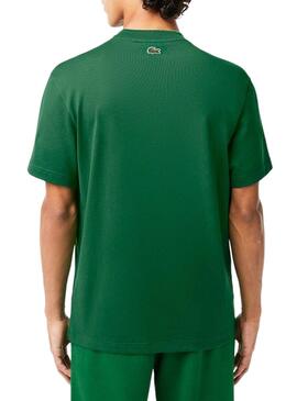 T-Shirt Lacoste Knitted Acolchoado Verde Homem