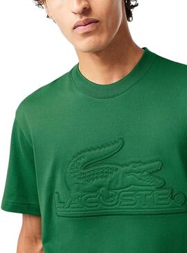 T-Shirt Lacoste Knitted Acolchoado Verde Homem