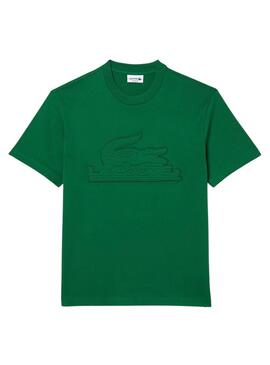 T-Shirt Lacoste Knitted Acolchoado Verde Homem