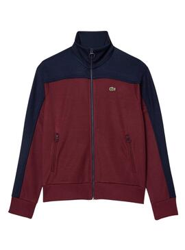 Sweat Lacoste Paris Piqué Bordeaux para Mulher