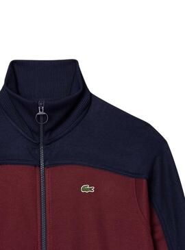 Sweat Lacoste Paris Piqué Bordeaux para Mulher