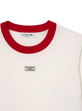 T-Shirt Lacoste Tennis Insígnia Branco Mulher