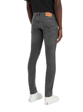 Calças Jeans Levis Skinny Taper Cinza Homem